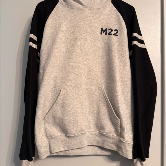 M22 Sweaters - M22 Hooded Pullover Sweatshirt - Grey/Black